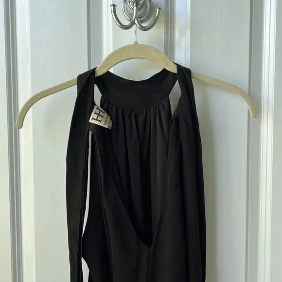 Haute hippie silk tie neck top with laced sides - Picture 5 of 5